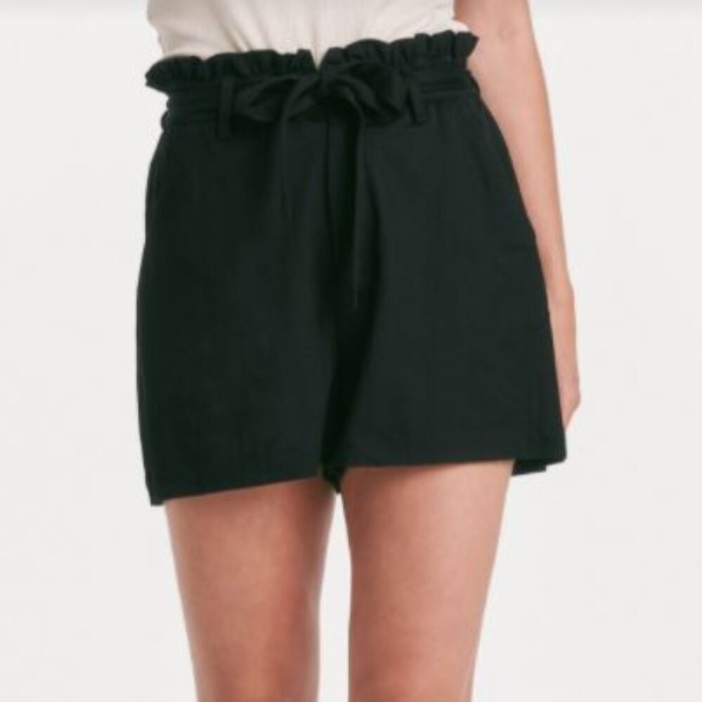 Another Love Derby Paperbag Waist Black Shorts